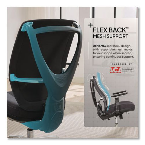 Flex Back Ergonomic Mesh Swivel Task Chair, Supports 275 Lbs, 18.5" To 22.25" Seat Height, Dark Gray Seat/back, Silver Base