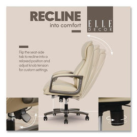 Rivendell Air Lumbar Ergonomic Executive Office Chair, Supports 275 Lb,18.75" To 22.5" Seat Height, Cream Seat/back,gray Base