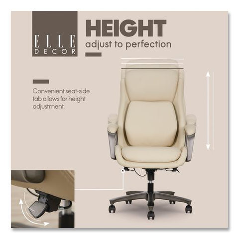 Rivendell Air Lumbar Ergonomic Executive Office Chair, Supports 275 Lb,18.75" To 22.5" Seat Height, Cream Seat/back,gray Base