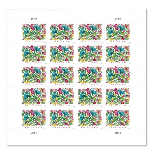 1 Oz First-class Forever Stamps, Celebration Blooms, 20 Stamps