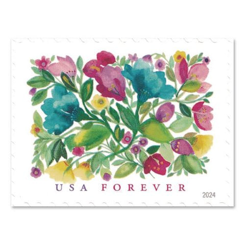 1 Oz First-class Forever Stamps, Celebration Blooms, 20 Stamps