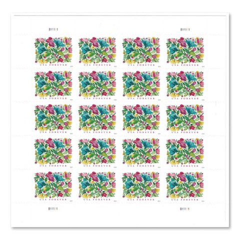 1 Oz First-class Forever Stamps, Celebration Blooms, 20 Stamps