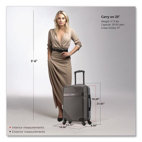 Resilience 20" Hardside Carry-on Suitcase, 14.96 X 8.66 X 21.65, Charcoal