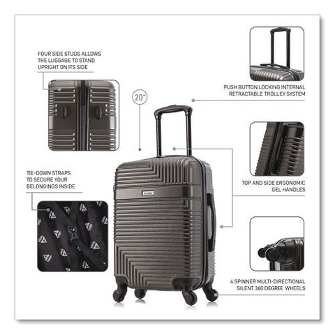 Resilience 20" Hardside Carry-on Suitcase, 14.96 X 8.66 X 21.65, Charcoal
