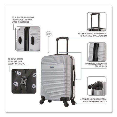 Resilience 20" Hardside Carry-on Suitcase, 14.96 X 8.66 X 21.65, Silver