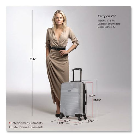 Resilience 20" Hardside Carry-on Suitcase, 14.96 X 8.66 X 21.65, Silver