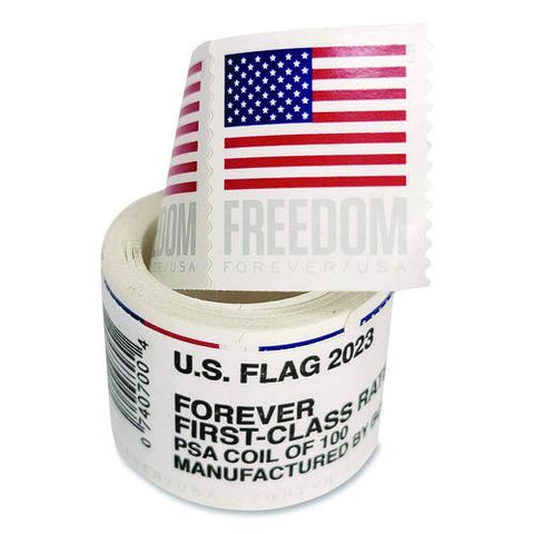 First-class Forever Stamps, U.s. Flag, 100/roll