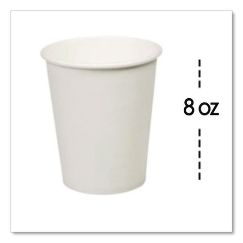 Individually Wrapped Paper Hot Cups, 8 Oz, White, 300/pack