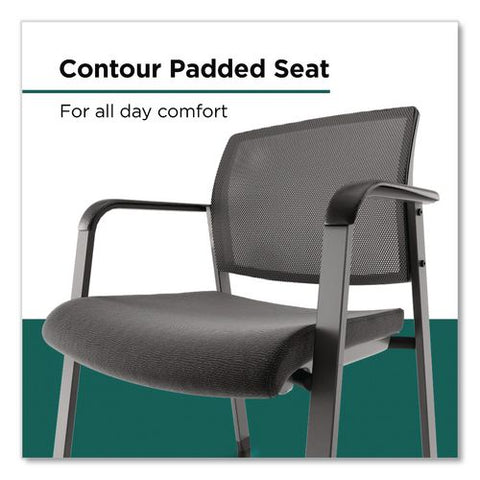 Esler Fabric Guest Chair, 23.3 X 22.3 X 31.7, Black Seat, Black Back, Black Base