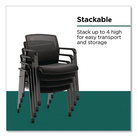 Esler Fabric Guest Chair, 23.3 X 22.3 X 31.7, Black Seat, Black Back, Black Base