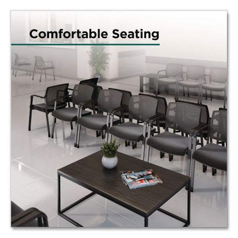 Esler Fabric Guest Chair, 23.3 X 22.3 X 31.7, Black Seat, Black Back, Black Base
