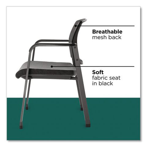 Esler Fabric Guest Chair, 23.3 X 22.3 X 31.7, Black Seat, Black Back, Black Base