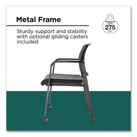 Esler Fabric Guest Chair, 23.3 X 22.3 X 31.7, Black Seat, Black Back, Black Base