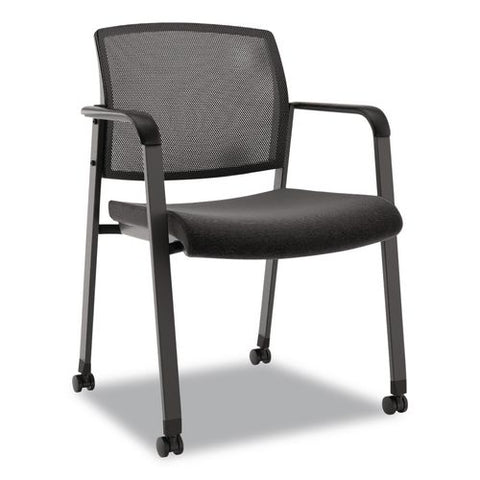 Esler Fabric Guest Chair, 23.3 X 22.3 X 31.7, Black Seat, Black Back, Black Base