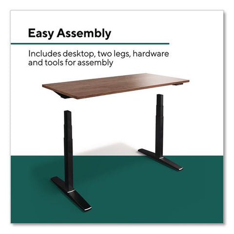 Electric Adjustable Standing Desk With Micro Movements, 55.1" X 27.6" X 25.6" To 51.2", Espresso/gray