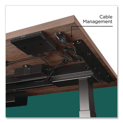 Electric Adjustable Standing Desk With Micro Movements, 55.1" X 27.6" X 25.6" To 51.2", Espresso/gray