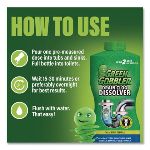 Green Gobbler Drain Clog Dissolver, 31 Oz Bottle
