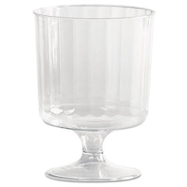 Classic Crystal Plastic Wine Glasses On Pedestals, 5 Oz, Clear, 10/pack, 24 Packs/carton