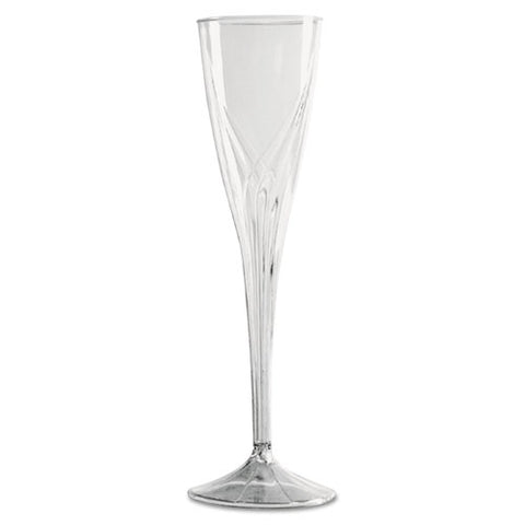 Classicware One-piece Champagne Flutes, 5 Oz, Clear, 10/pack, 10 Packs/carton