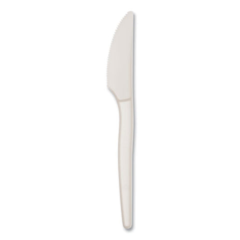 Ecosense Renewable Plant Starch Cutlery, Knife, 7", 50/pack, 20 Packs/carton