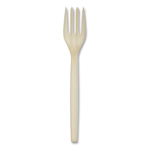 Ecosense Renewable Plant Starch Cutlery, Fork, 7", 50/pack