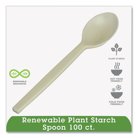 Ecosense Renewable Plant Starch Cutlery, Spoon, 7", 50/pack