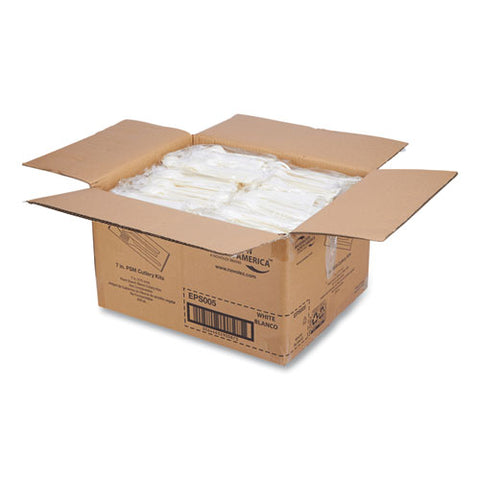 Ecosense Renewable Psm Wrapped Cutlery Kit, White, 250/carton