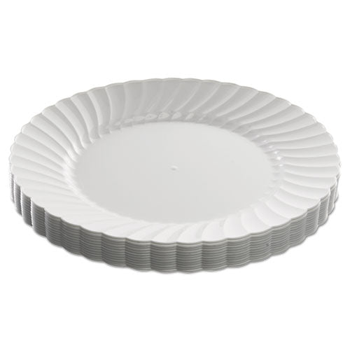 Classicware Plastic Dinnerware Plates, 9" Dia, White, 12/pack