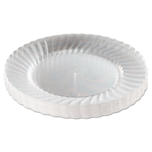 Classicware Plastic Plates, 9" Dia, Clear, 12/pack, 15 Packs/carton