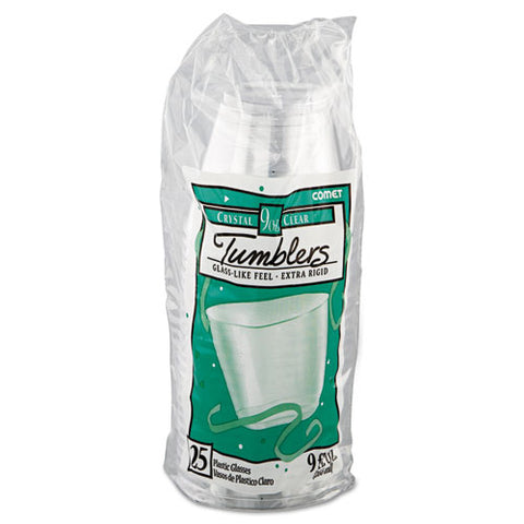 Comet Smooth Wall Tumblers, Squat, 9 Oz, Clear, 25/pack, 20 Packs/carton