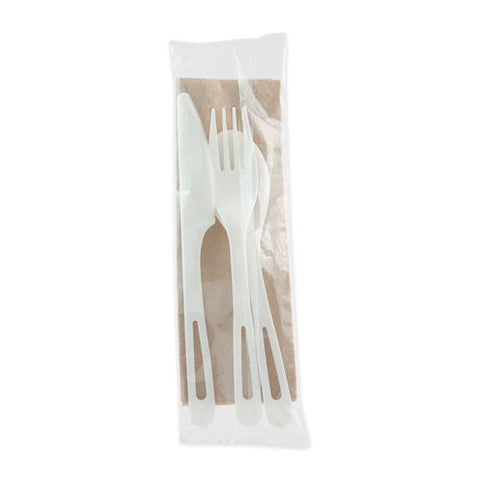 Tpla Compostable Cutlery, Knife/fork/spoon/napkin, 6", White, 250/carton