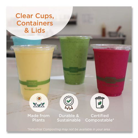 Pla Lids For Fiber Bowls, 8.8 X 8.8 X 1.4, Clear, 200/carton