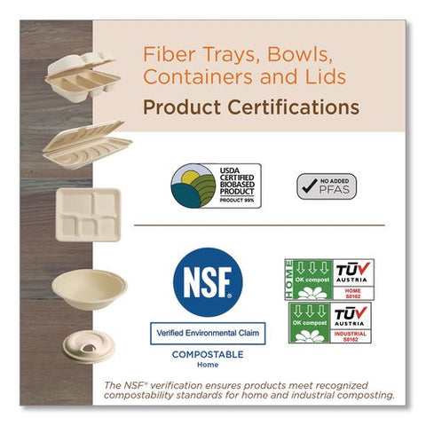 Fiber Bowls, 32 Oz, 8.3 X 8.3 X 1.8, Natural, Paper, 400/carton