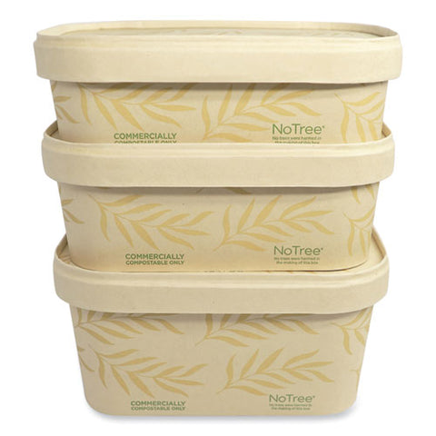 No Tree Rectangular Containers, 16 Oz, 4.7 X 6.8 X 1.6, Natural, Sugarcane, 300/carton