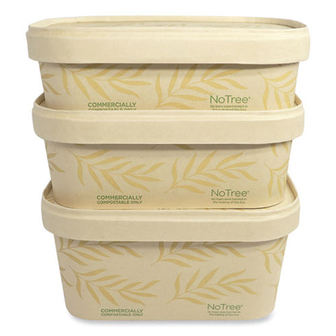 No Tree Rectangular Containers, 24 Oz, 4.7 X 6.8 X 2.3, Natural, Sugarcane, 300/carton