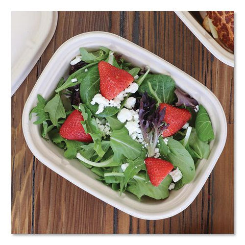 Laminated Fiber Containers, 30 Oz, 6.7 X 8.7 X 2.1, Natural, Sugarcane Fiber, 400/carton