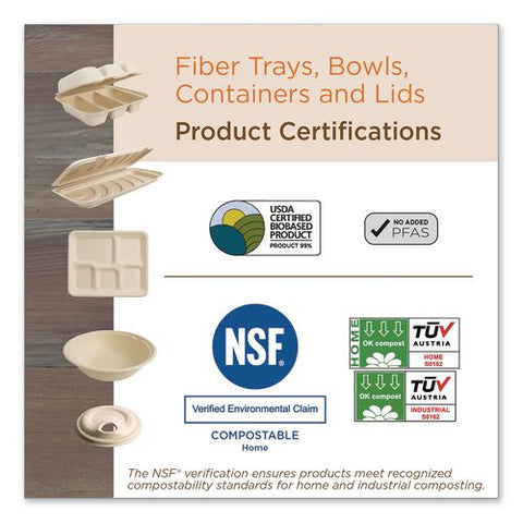 Laminated Fiber Containers, 30 Oz, 6.7 X 8.7 X 2.1, Natural, Sugarcane Fiber, 400/carton