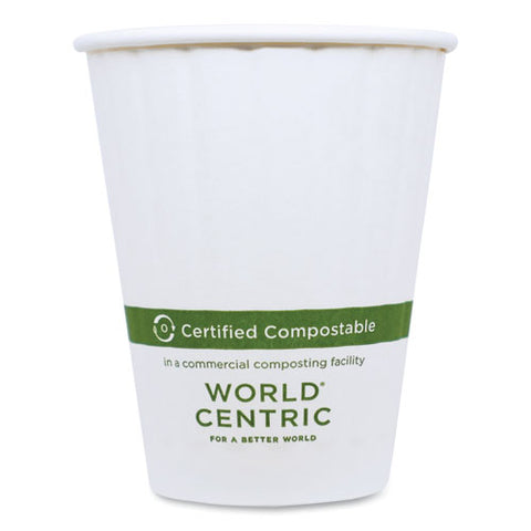 Double Wall Paper Hot Cups, 8 Oz, White, 1,000/carton