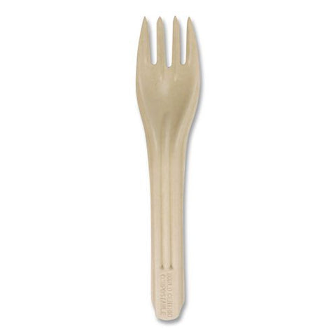 Notree Cutlery, Light Mediumweight, Fork, Paper, Natural, 1,000/carton
