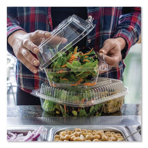 Pla Hinged Clamshells, 19 Oz, 5.9 X 6.4 X 3.5, Clear, Plastic, 500/carton