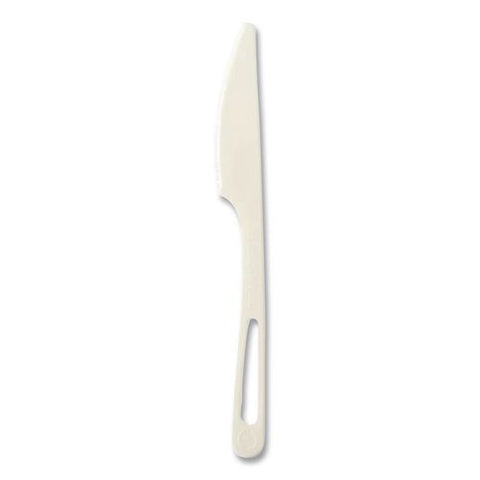 Tpla Cutlery, Medium Heavyweight, Knife, Plastic, Light Beige, 24/pack