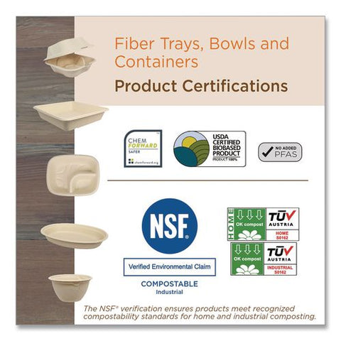 Fiber Plates, 10" Dia, Natural, 20/pack