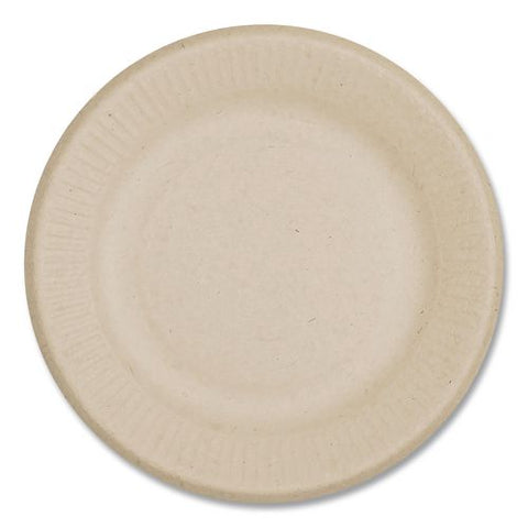 Fiber Plates, 6" Dia, Natural, 20/pack