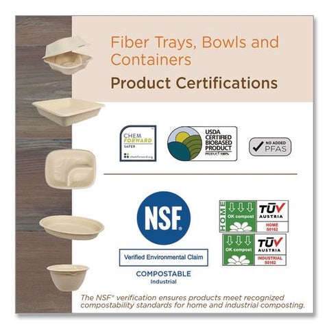 Fiber Plates, 9" Dia, Natural, 20/pack