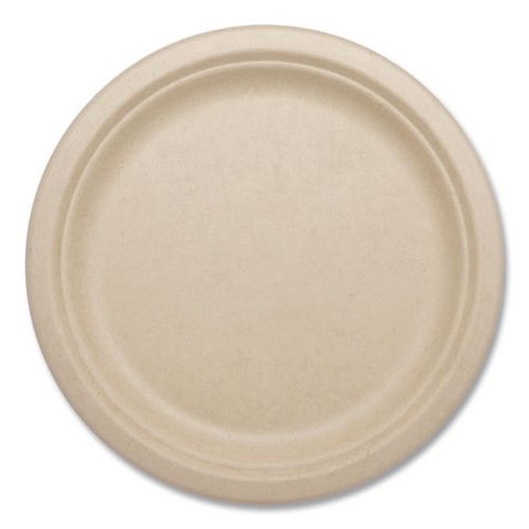 Fiber Plates, 9" Dia, Natural, 20/pack