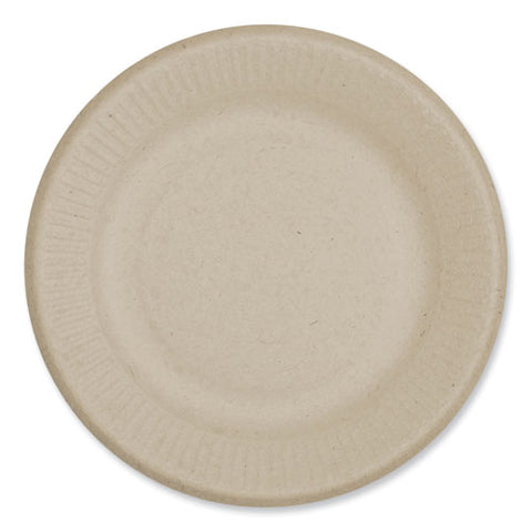 Fiber Plates, Ripple Edge, Paper, 6.1" Dia, Natural, 1,000/carton