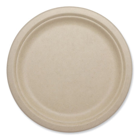 Fiber Plates, 9.1" Dia, Natural, 1,000/carton