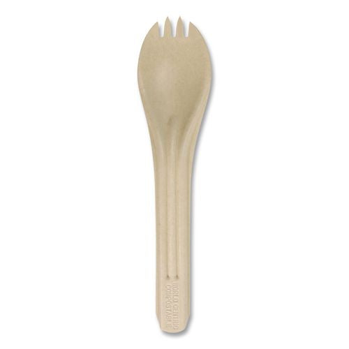 Notree Cutlery, Light Mediumweight, Spork, Paper, Natural, 1,000/carton