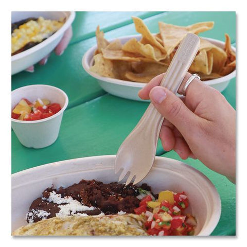 Notree Cutlery, Light Mediumweight, Spork, Paper, Natural, 1,000/carton
