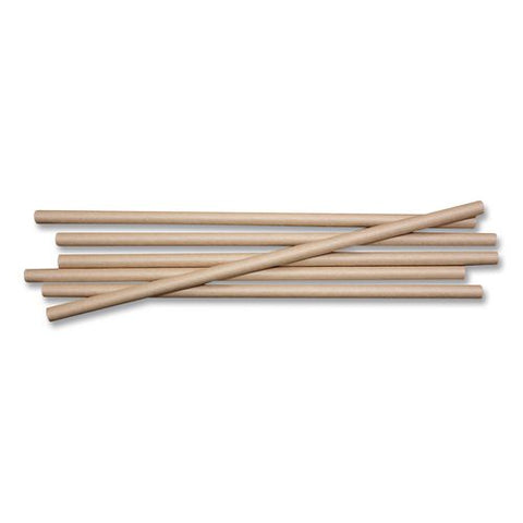 Kraft Paper Straws, 8", Brown, 50/pack